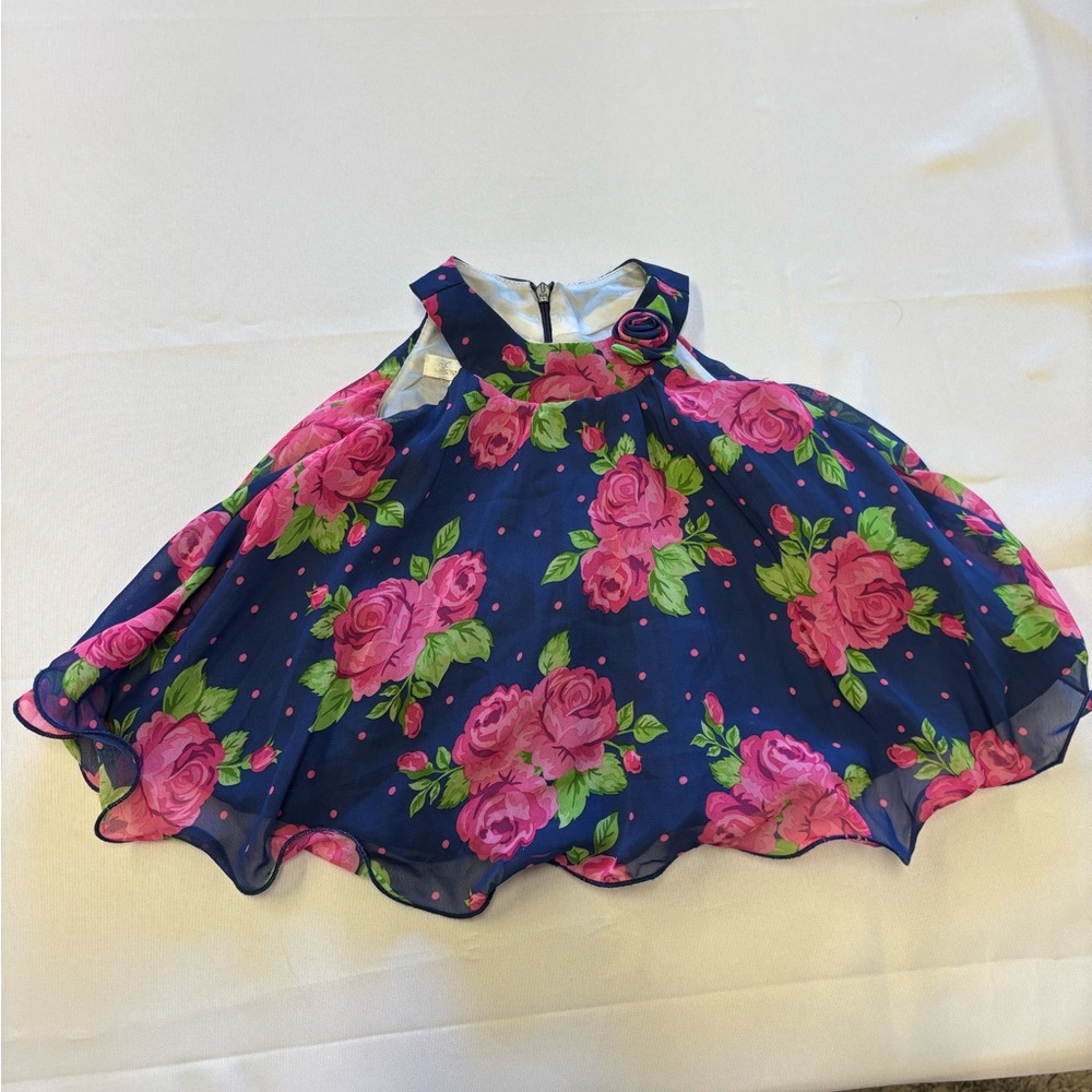 American Princess Navy and Pink Floral Dress